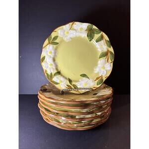 Vintage Lot Of 7 Stangl Pottery White Dogwood 10” Plates Manufacturer Defects
